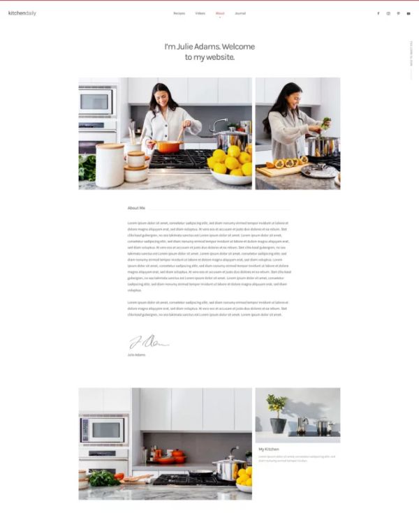 Trang giới thiệu giao diện website đẹp về ẩm thực