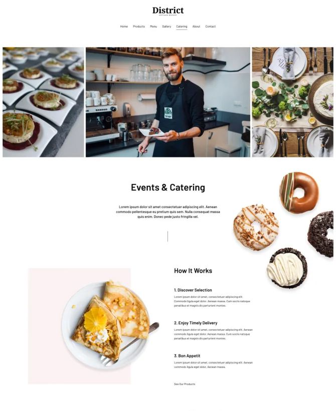Trang Dịch vụ ăn uống mẫu thiết kế website ẩm thực
