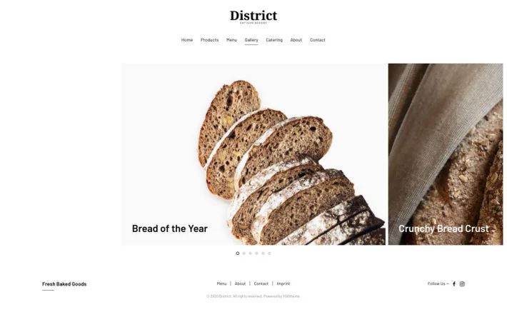 Trang gallery mẫu thiết kế website ẩm thực