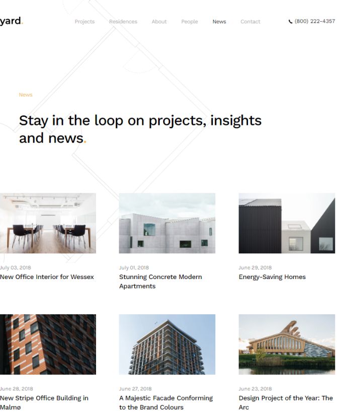 Trang tin tức trang web về kiến trúc