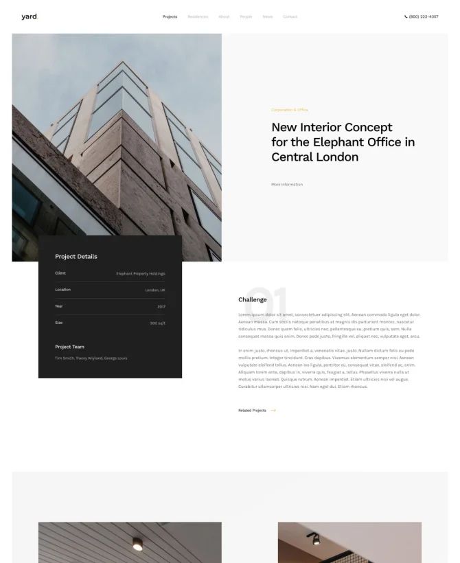 Trang chi tiết dự án trang web về kiến trúc