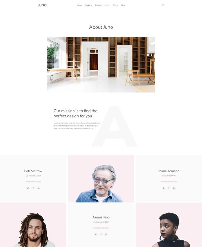 Trang giới thiệu mẫu thiết kế website kiến trúc nội thất