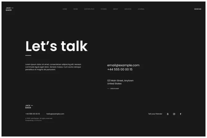 Trang liên hệ mẫu thiết kế website sáng tạo