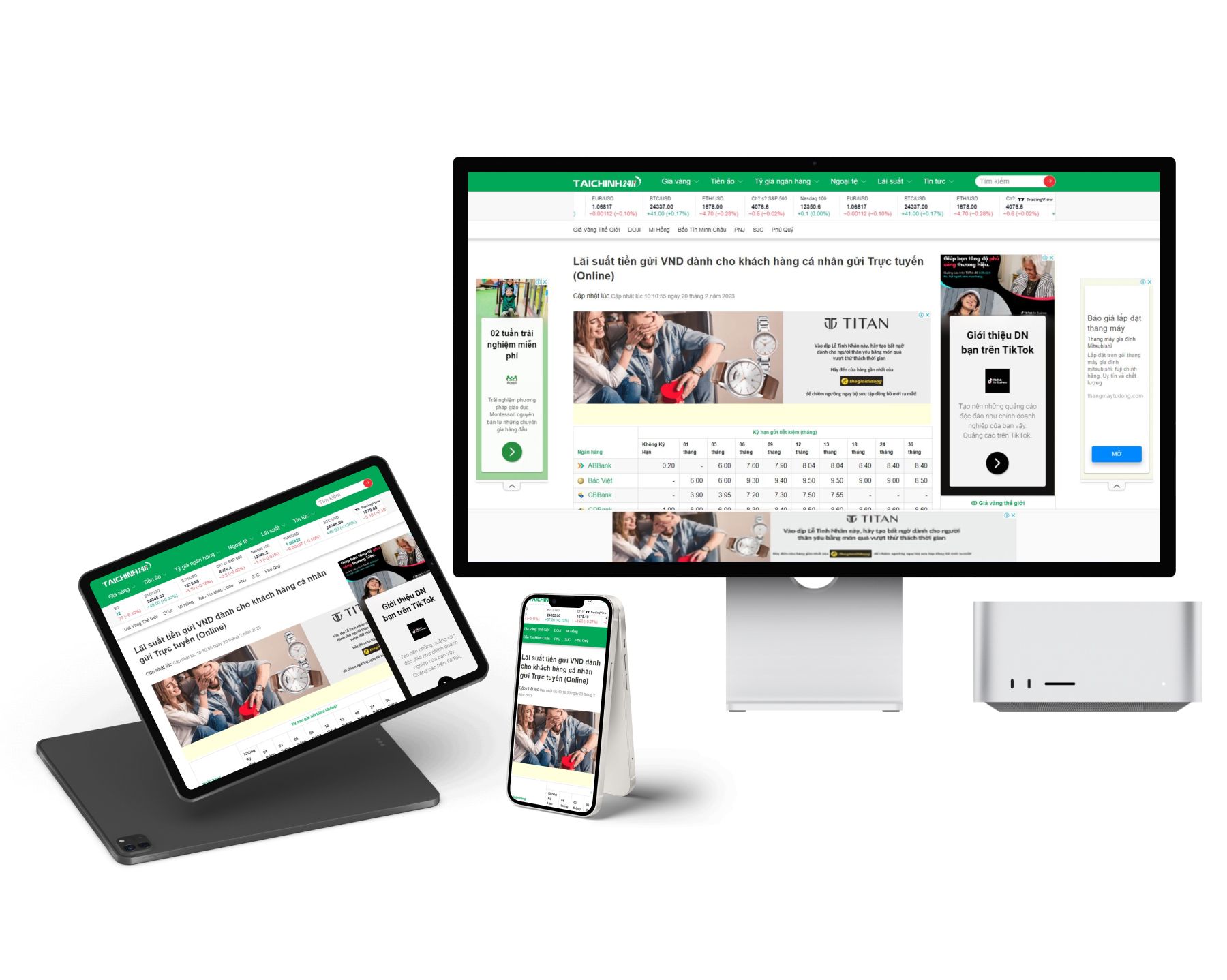 Thiết kế website tài chính