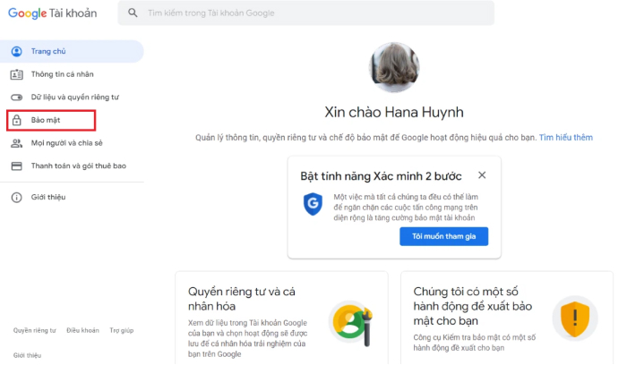 Đăng nhập tài khoản Google