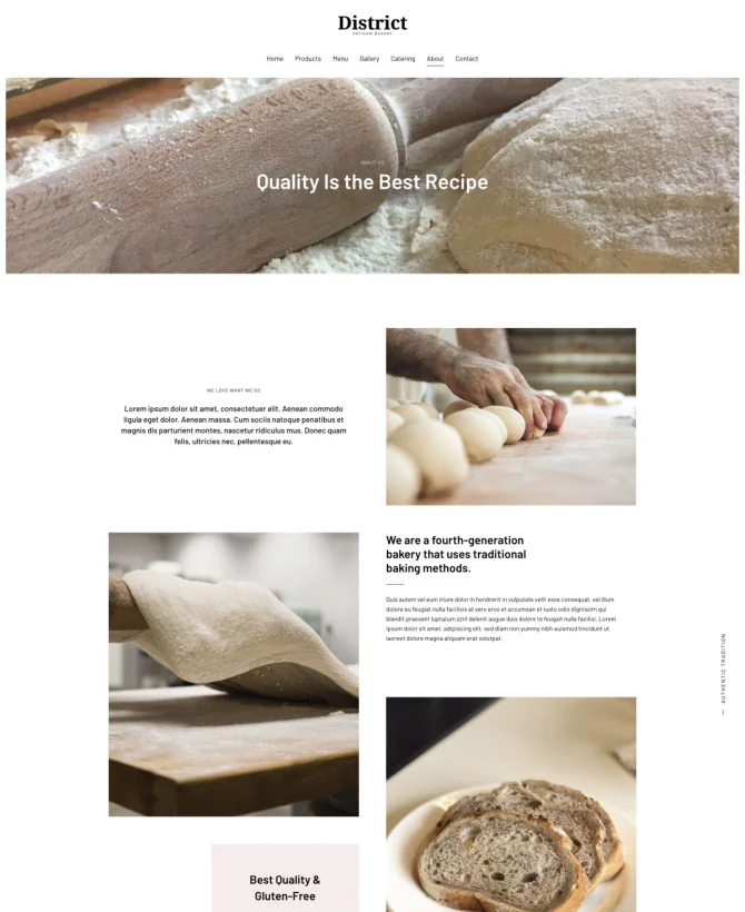 Trang Giới thiệu mẫu thiết kế website ẩm thực