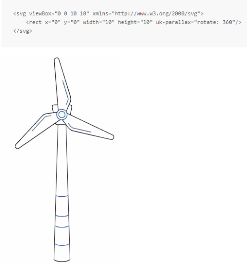 Giao diện của SVG với thành phần Parallax