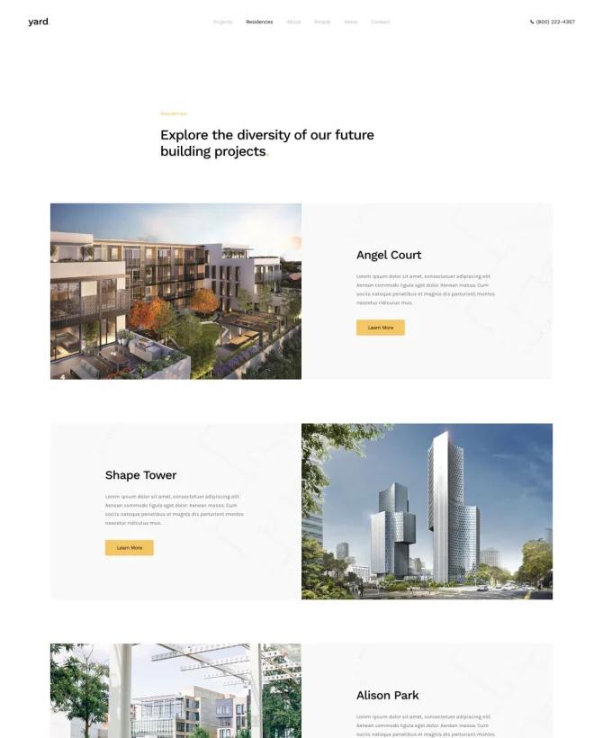 Trang nhà ở trang web về kiến trúc