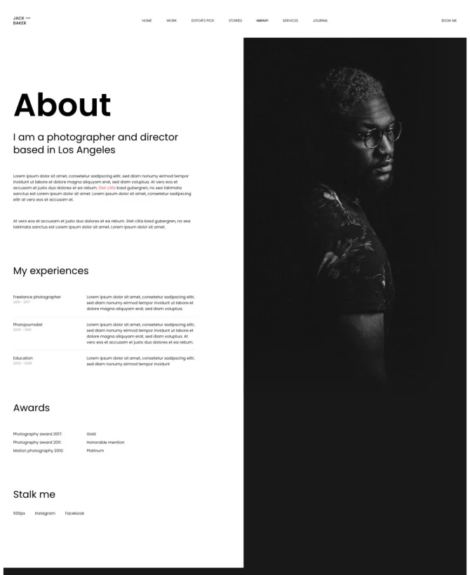 Trang giới thiệu mẫu thiết kế website sáng tạo